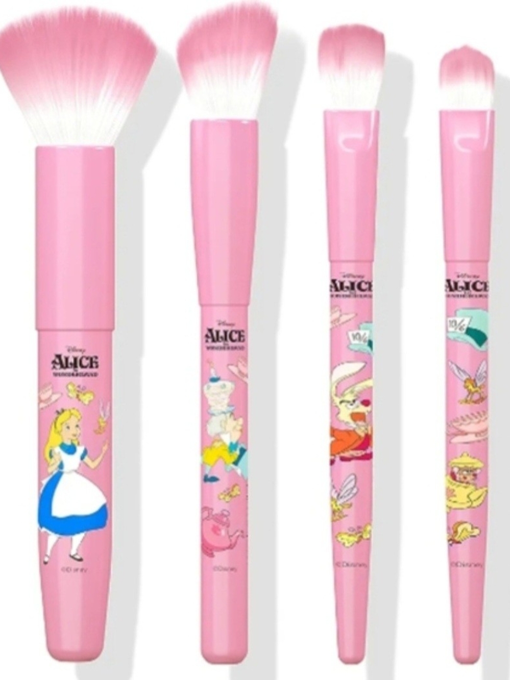 Disney Pink Alice in Wonderland Makeup Brush Set with Character Handles